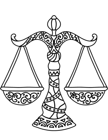 Libra Zodiac Sign Coloring Page